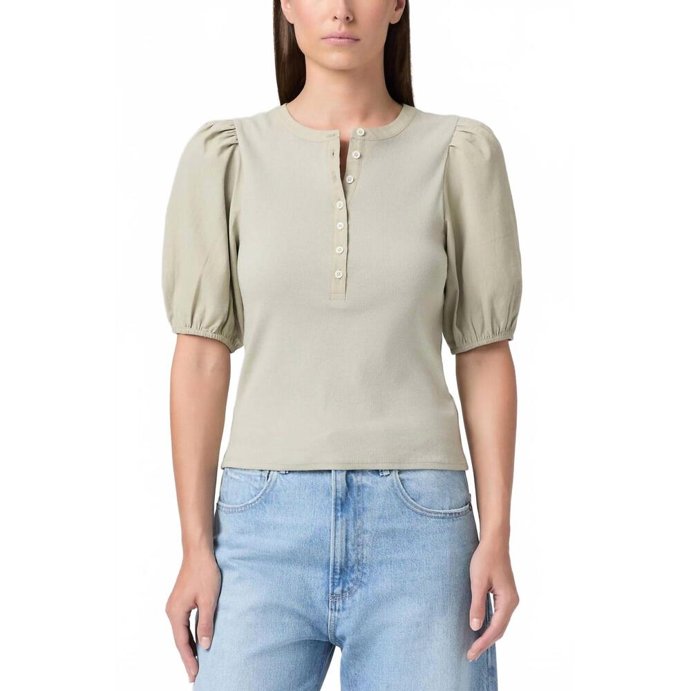 NEW PAIGE women's brandy top in sea mist